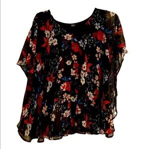 Liz Claiborne women’s 2XL blouse in black with flowers